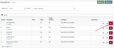 Como Excluir Disciplinas De Uma Turma Proesc