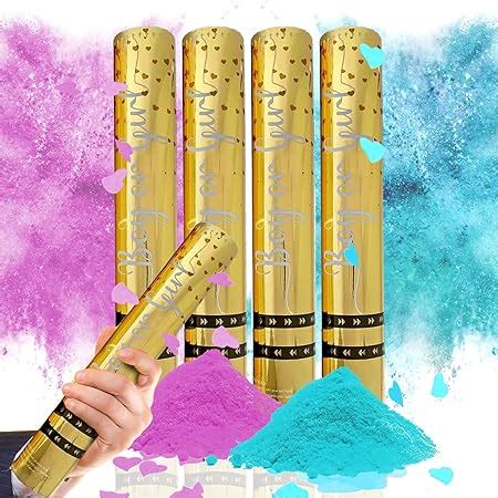 Team Planet Gender Reveal Confetti Cannon Set Of Vibrant Colour