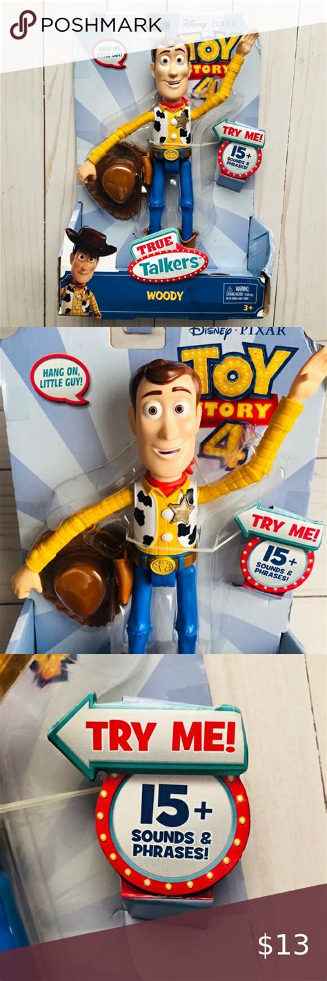 Nwt Toy Story 4 True Talkers Woody Action Figure Action Figures Toy Story Shirt Disney Toys