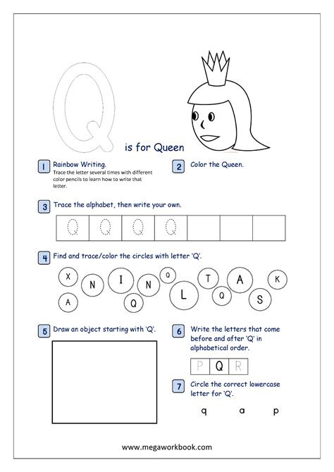 Tracing Letter Q Worksheets