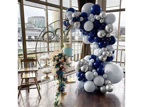 Navy Blue Birthday Confetti Balloons Kit Set 159pcs Blue Photography B