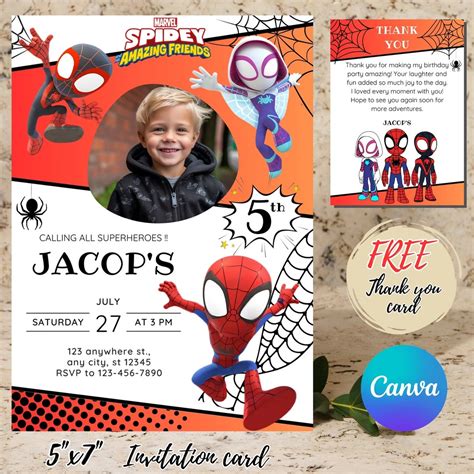 Printable Birthday Invitation Spider Verse Invite Spiderman