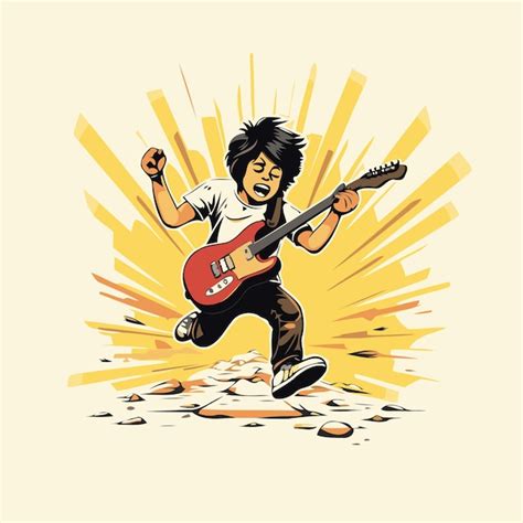 Jugador de guitarra ilustración vectorial de un hombre tocando la