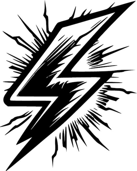 Premium Vector Lightning Black And White Vector Illustration