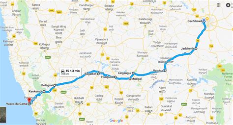 Hyderabad To Goa Best Route At Present Route Queries Trifod