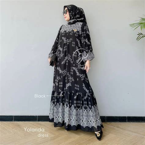 Jual DYN Clothingline Yolanda Dress FREE Hijab Busana Muslim