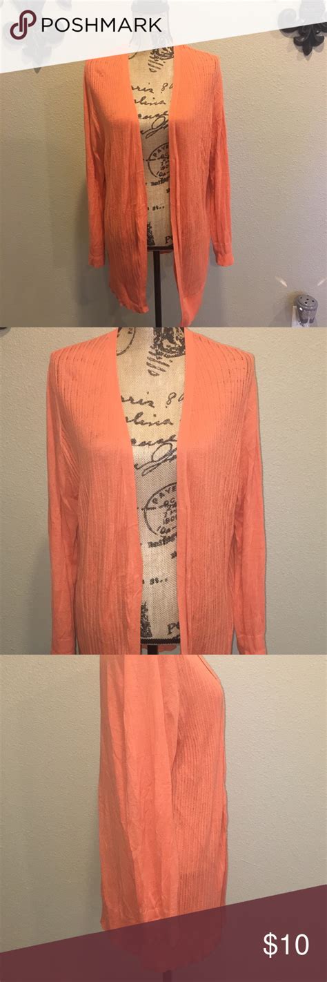 Loft Womens Orange Coral Cardigan Sz Xl Coral Cardigan Cardigan