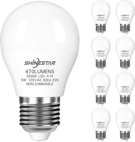 Shinestar Pack Ceiling Fan Light Bulbs Watt Equivalent Daylight