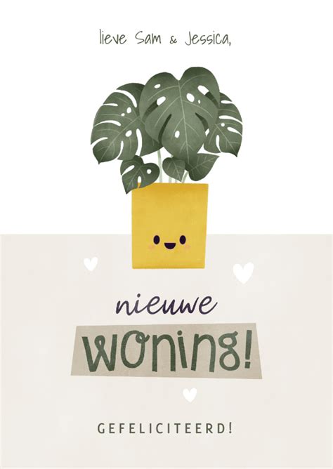 Felicitatiekaart Nieuwe Woning Met Lief Plantje Kaartje2go