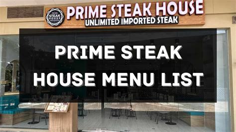 Prime Steak House Menu Prices Philippines 2025 Updated — All About