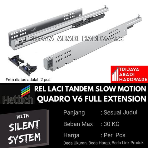 Jual Rel Laci Tandem 45 Cm Hettich Slow Motion Double Motion Quadro V6