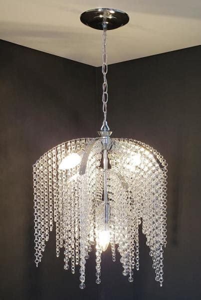 Lustre Redondo Cristal Acr Lico Bivolt Mykonos X Madeiramadeira