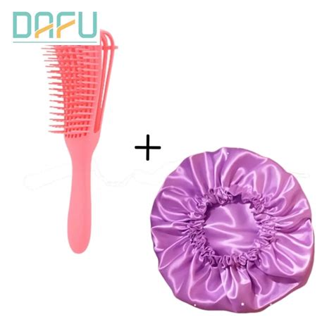 Kit De 1 Escova Polvo 1 Touca De Cetim Cuidados O Cabelo Shopee