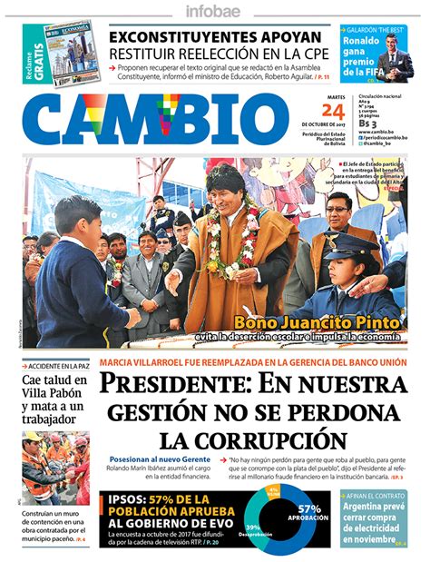 Cambio Bolivia Martes 24 De Octubre De 2017 Infobae