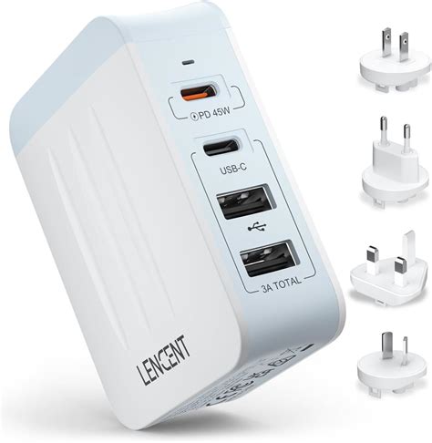 Lencent W Multiple Usb Wall Charger Pd Type C Usb Travel Power