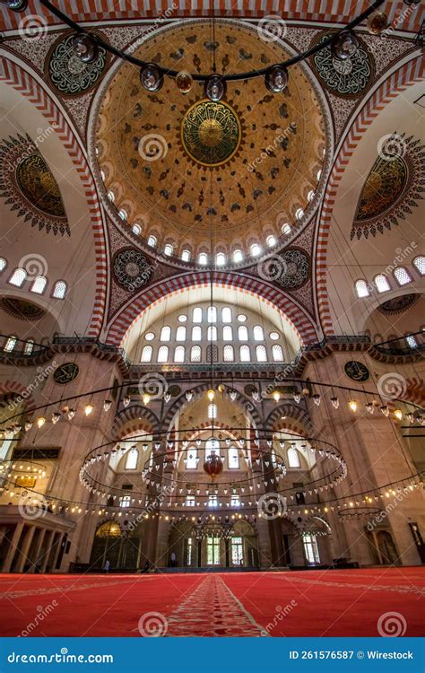 Suleymaniye Camii Mosque Interior Inner Architecture Of A Moschee In