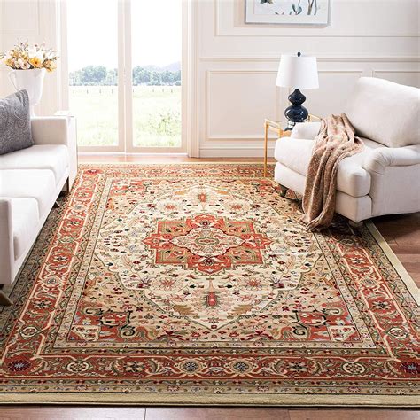 Safavieh Lyndhurst Collection Lnh330r Traditional Oriental Medallion Ivory And Rust Square Area