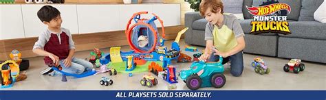 Hot Wheels Monster Trucks T Rex Volcano Playset With 1 64 Scale Race Ace Toy Truck 1 Toy Car