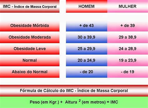 De Bem Com A Vida Calculo Do Imc Indice De Massa Corporal