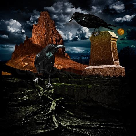 Spooky Halloween Haunted Mountain Stock Image Colourbox