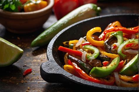 A Closeup Of A Sizzling Hot Plate Of Vegetable Fa Premium AI