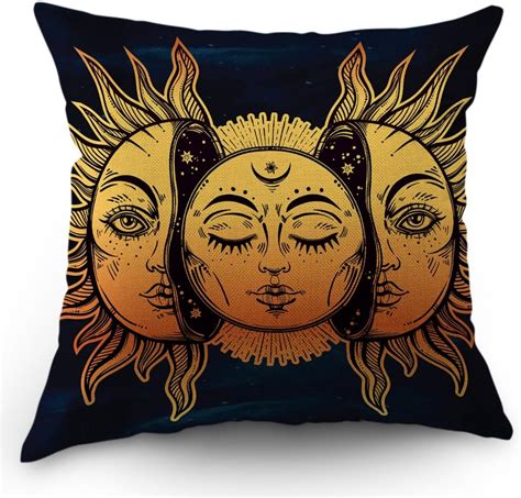 Amazon Moslion Sun Moon Pillow Cover Decorative Sun And Moon With