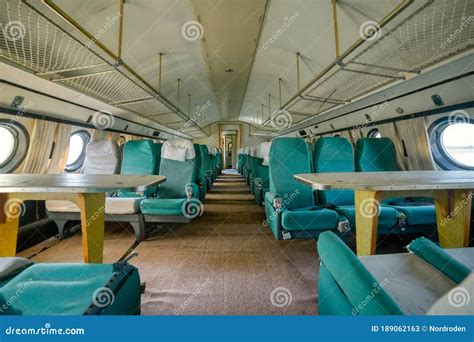 Interior of an Old Passenger Plane. Stock Image - Image of light ...