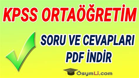 2022 Ortaöğretim Kpss Soruandcevapları Pdf İndir