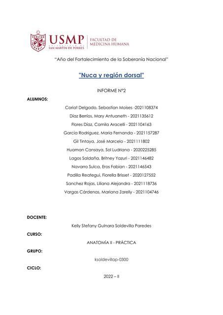 Informe S2 Anatomía Practica Nuca y Región Dorsal Mariana Zarelly