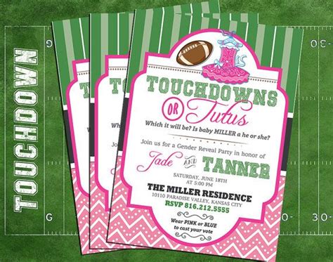 Touchdowns Or Tutus Invitations Touchdowns Or Tutus Gender Reveal