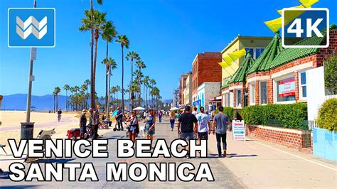 4K Venice Beach To Santa Monica Pier Walk In Los Angeles California