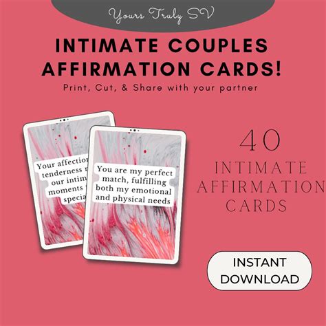 40 Printable Intimate Affirmation Cards Intimate Cards Couple Affirmation Cards Relationship