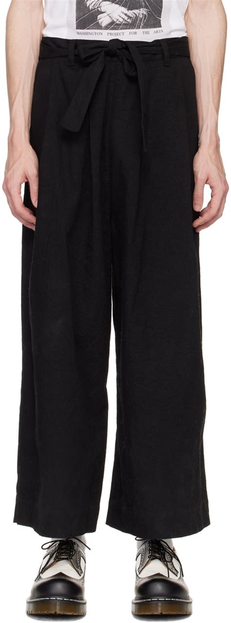 Naked Famous Denim SSENSE Exclusive Black Wide Trousers SSENSE