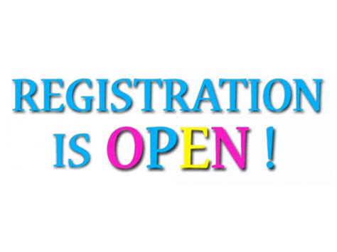 Registration Now Open