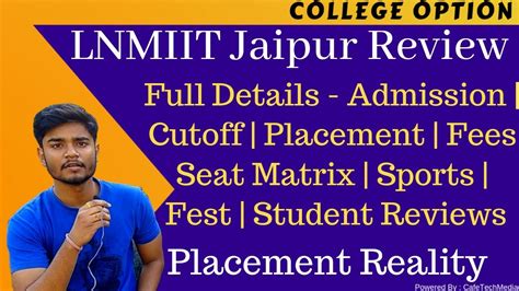 LNMIIT Jaipur Review Placement Reality Cutoff Fees Student