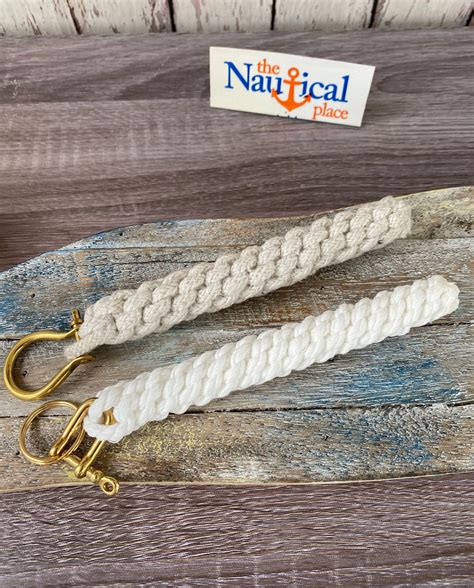 Rope Bell Pull W Brass Shackle Braided Knot Lanyard Hand Tied