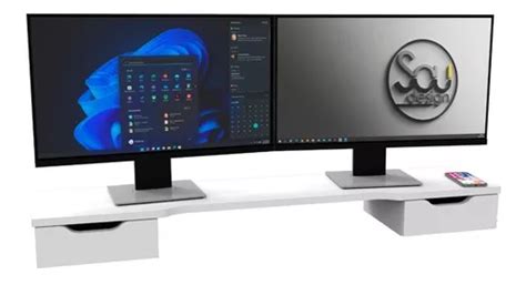 Suporte Para Dois Monitores Setup Gamer Com Gavetas Parcelamento Sem Juros