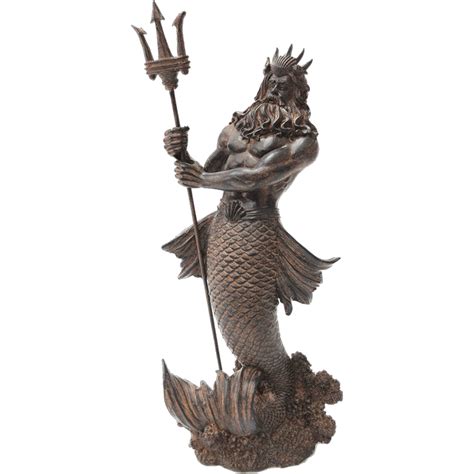 Antiqued Poseidon Statue Cc12595 Medieval Collectibles