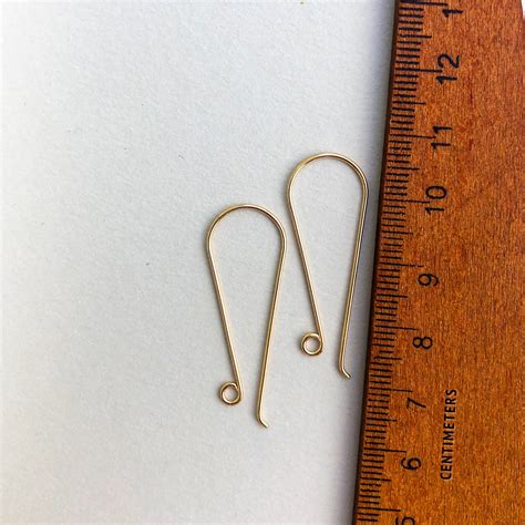 14K Solid Gold Earring Hooks Yellow Gold Ear Wires 14k Etsy