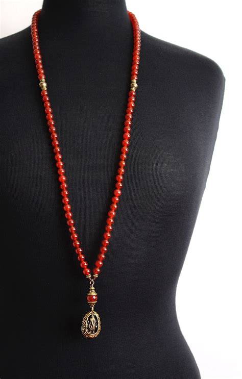 Ganesh Red Carnelian Mala 108 Elephant Mala Yoga Beads Etsy