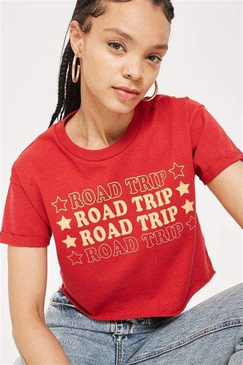 Topshop Petite Road Trip Slogan Cropped T Shirt Topshop Outfit