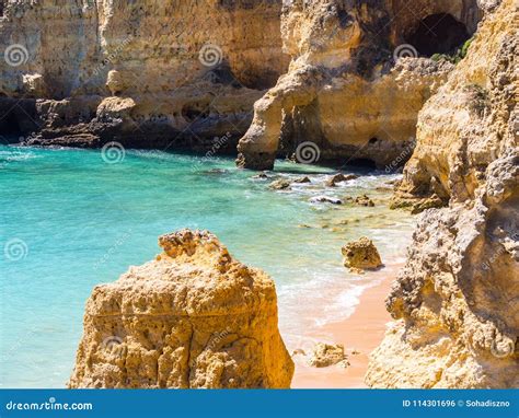 Praia De Sao Rafael Sao Rafael Beach In Algarve Region Portug Stock