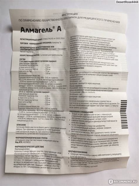 Альмагель при лактации, инструкция