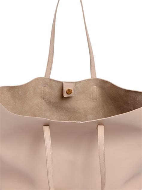 Lyst Saint Laurent Soft Leather Tote Bag In Natural