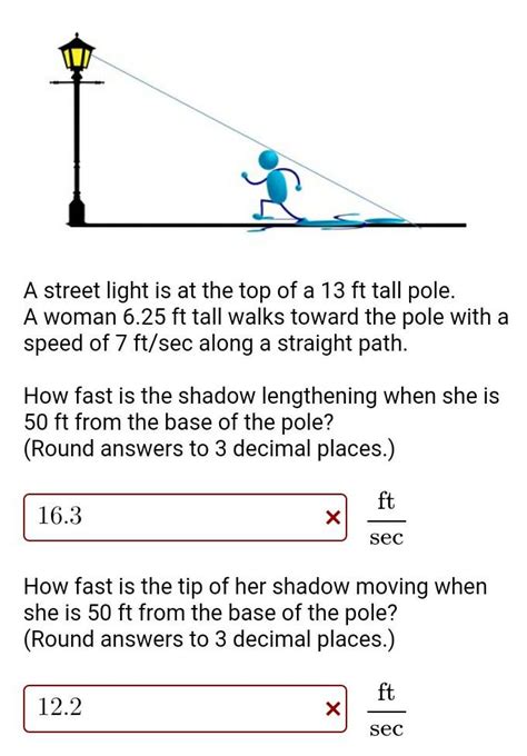 Solved A Street Light Is At The Top Of A 13 Ft Tall Pole A Chegg