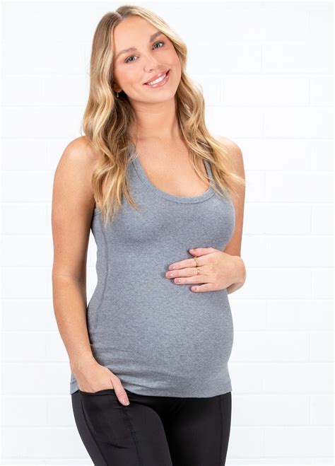 Lorna Jane Maternity Active Tank Top In Grey Queen Bee