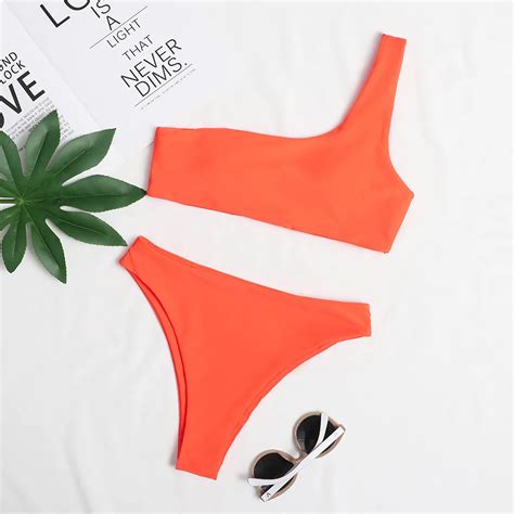 Oem Odm New Sexy Summer Bikini Set Swimwear One Shoulder Bikini