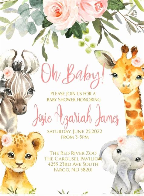 Safari Baby Girl Baby Shower Para Nena Angel Baby Shower Girl Baby