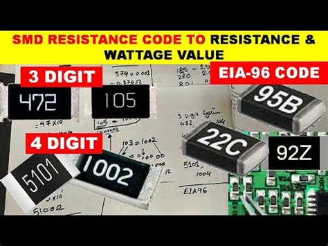 Smd Resistor Code To Resistor Value And Wattage Rating Youtube