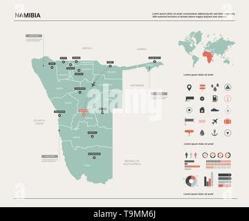 Windhoek City Map Capital Of Namibia Municipal Administrative Black